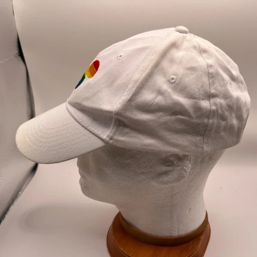 Disney Pride Collection Mickey Mouse Rainbow White Snapback Baseball Hat Cap